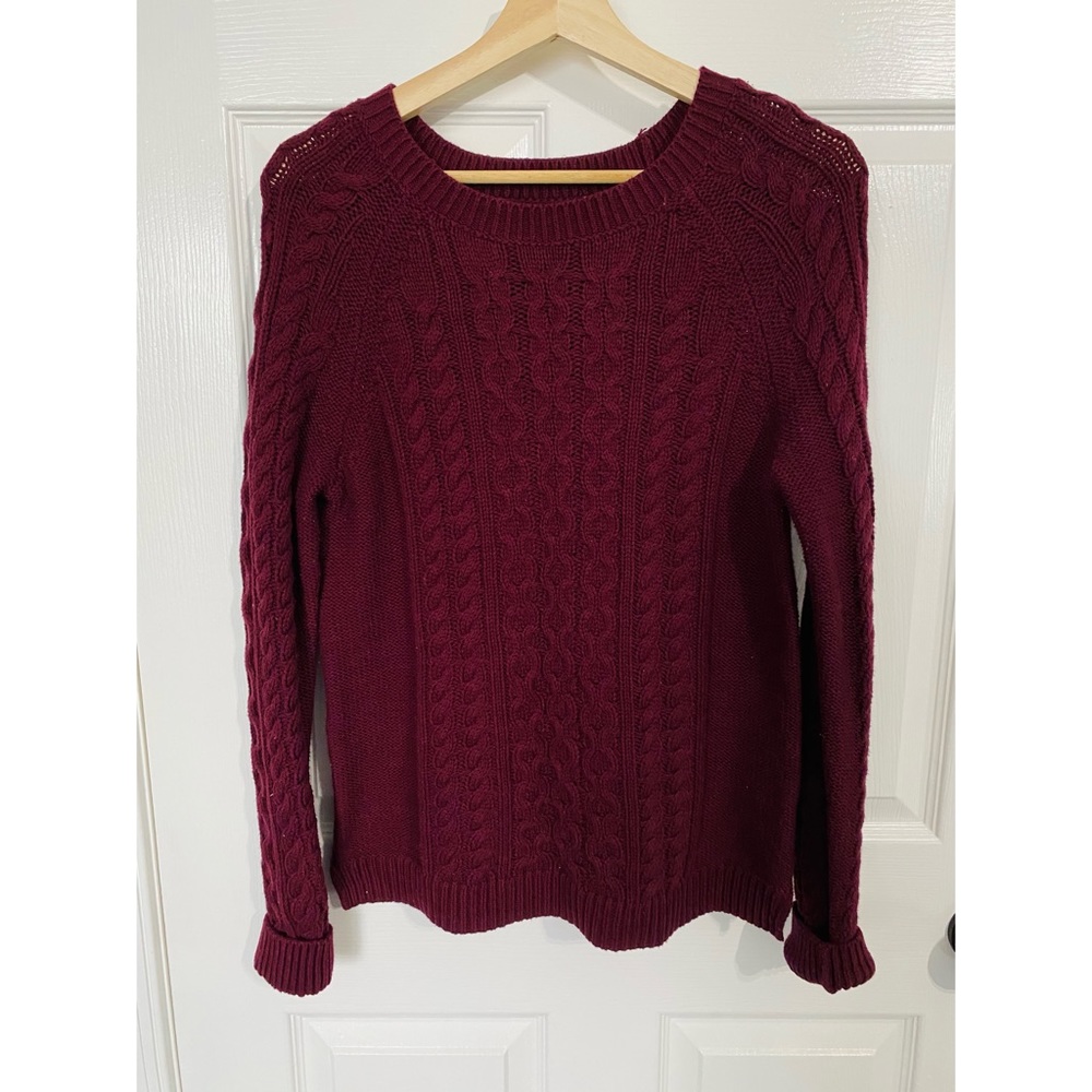 • wine chunky sweater •